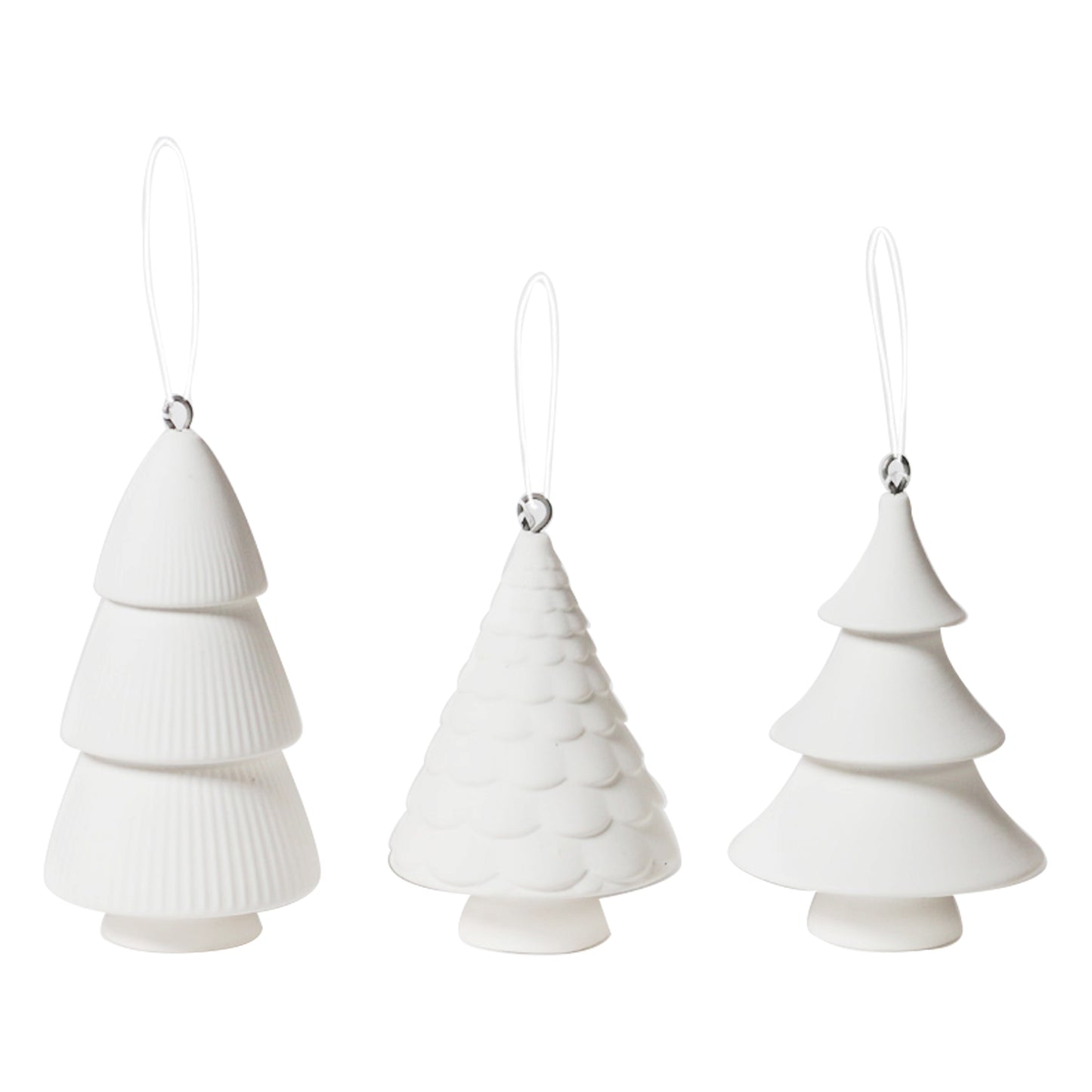Set of 3 Hanging Christmas Tree Ornaments