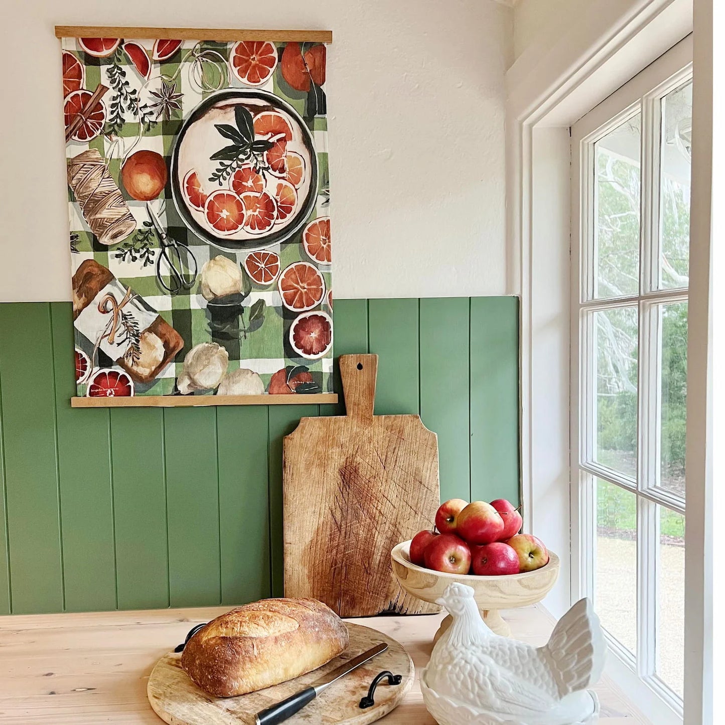 50cm magnetic hanger, perfect for tea towels that are too good to use, art in an instant. The perfect, quick and easy way to hang art in your home. Each set contains four wood bars embedded with strong magnets. Just clamp your art between the two wood pieces on top and bottom and it's ready to hang!