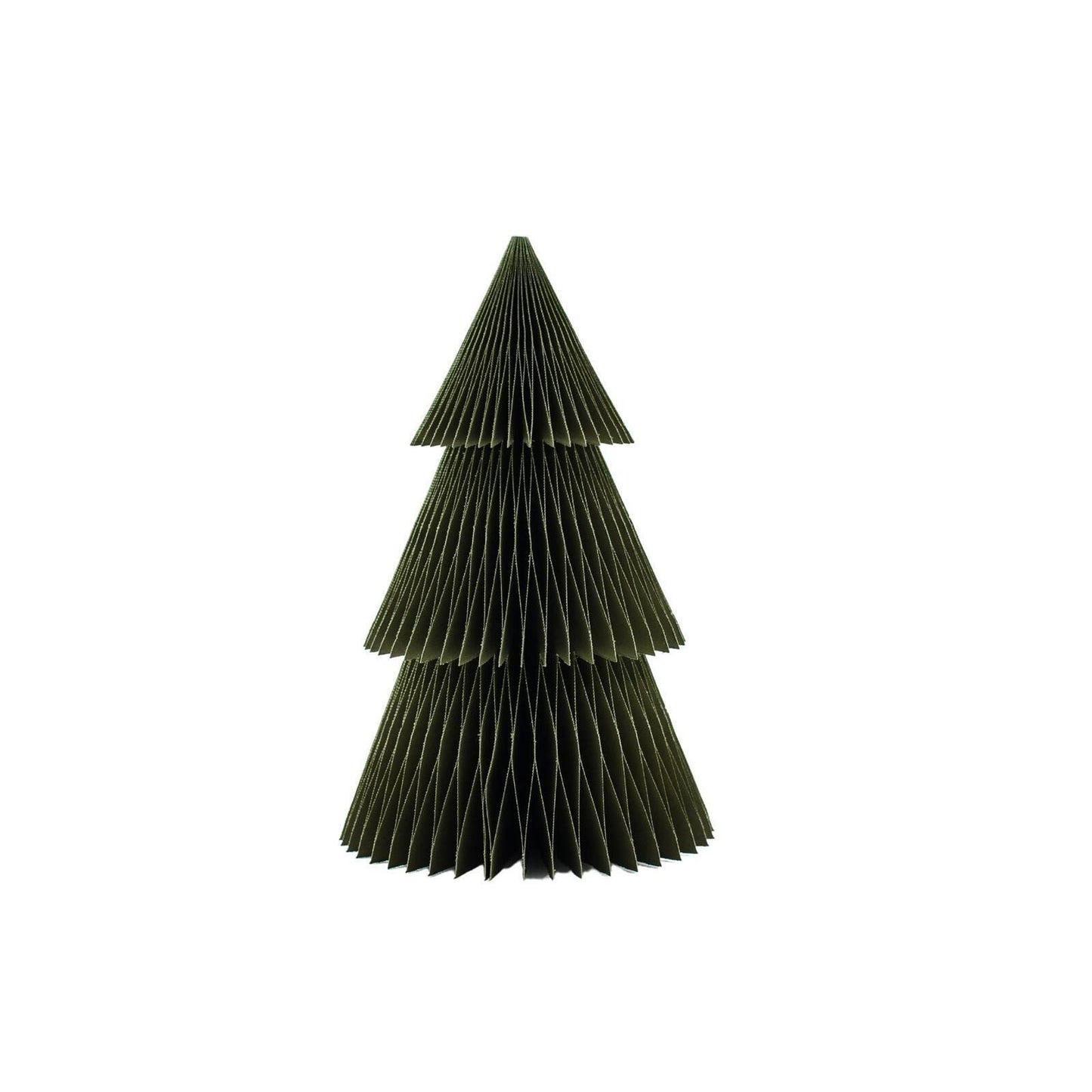 Our handcrafted paper Deluxe Standing Trees are the perfect decor piece for Christmas. These trees are a classic Scandinavian silhouette, extremely minimalistic and features sustainable paper in Olive Green.