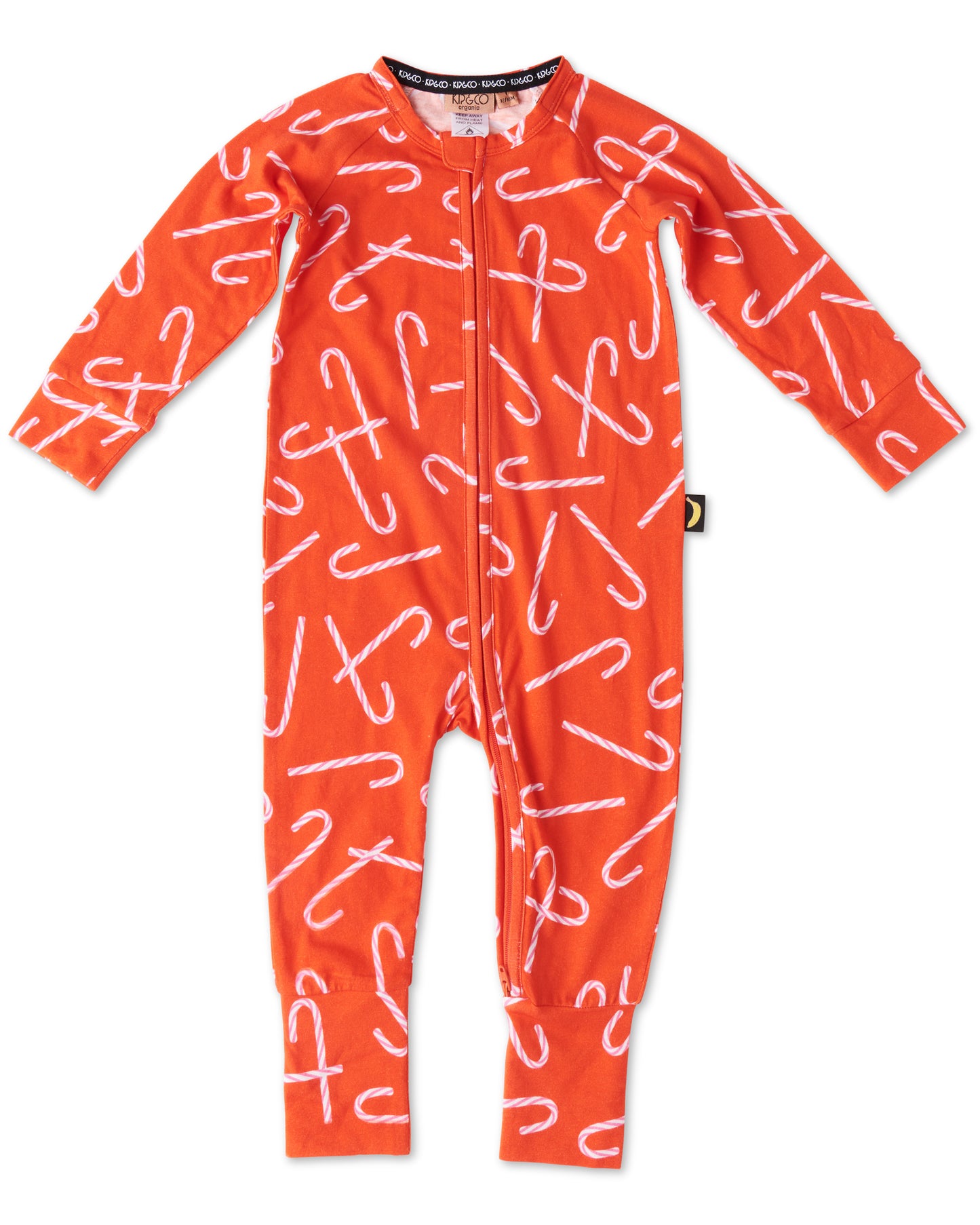 The Candy Cane Red Organic Long Sleeve Zip Romper features a traditional candy cane print on a red base. Our baby rompers are made from the softest organic cotton, free from nasty chemicals, irritants and pollutants. Providing safe and healthy options for both our children and the planet is always a priority. Rest assured we have your best interests at heart.