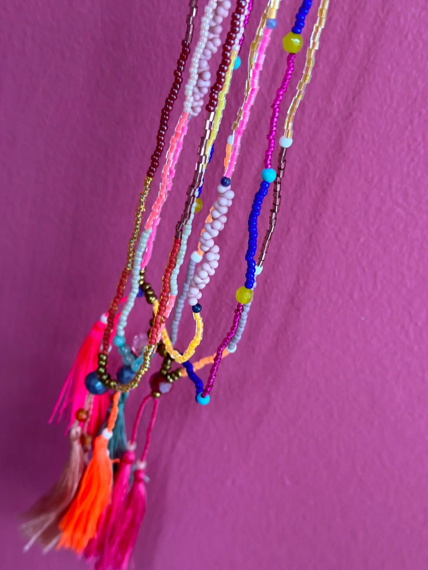 Pleats Necklace🌸 - FLURO PINK