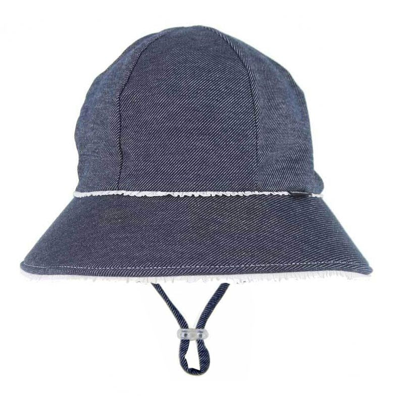 Our Toddler Buckets have a soft flexible brim that introduces babies and toddlers to an angled brim that frames their line of sight. All Bedhead hats are made from our super-stretchy and lightweight cotton jersey and come with a stretchy chin strap
