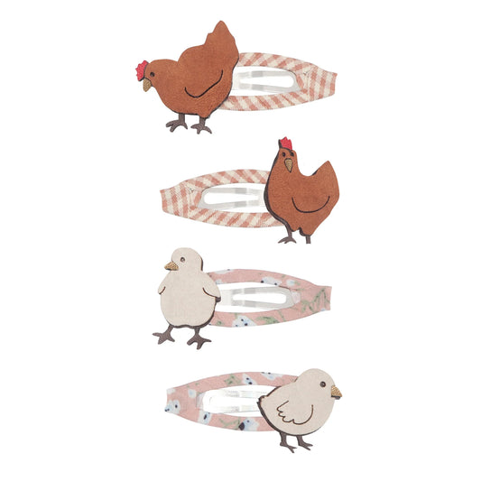 Four adorable feathered friends! These two mama hens and her super sweet chicks are just perfect for adding some spring time fun to everyday hair styles!&nbsp;