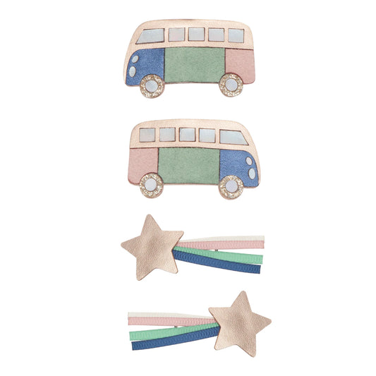 The perfect clip set for free spirited little ones dreaming of summertime adventures! Featuring two super sweet campervans plus a couple of shooting&nbsp;stars, these clips&nbsp;are sure to be a hit!
