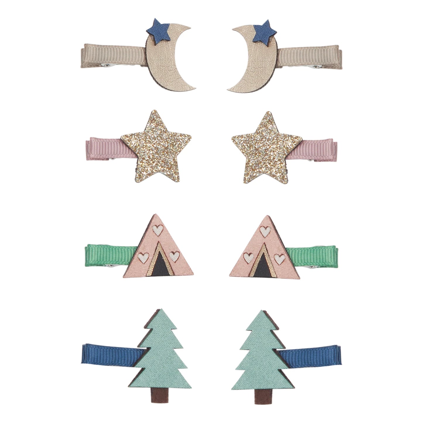 The perfect clip set for little adventurers who love the outdoors! Featuring two super sweet tents, a couple of evergreens plus sparkling stars and glistening moons, these clips will have them dreaming of a night&nbsp;under the stars!