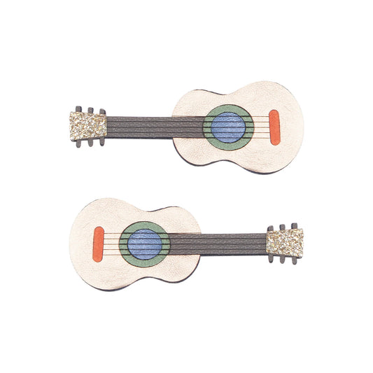 Super fun clips for mini musicians! This gorgeous duo of glittering guitars are sure to bring music to their ears!