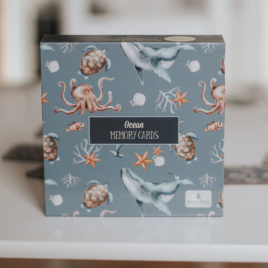 Get your hands on this amazing, modern take on the classic memory game! The dreamy, ocean themed art work is exclusive to Modern Monty by Brisbane watercolour artist; Amanda Borchers.