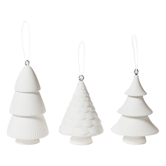 Set of 3 Hanging Christmas Tree Ornaments