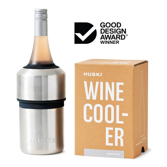 Brushed stainless colour.<p>Designed with life&nbsp;in mind, the Huski Wine Cooler keeps your wine at the&nbsp;perfect temperature for hours, whether you’re at home,&nbsp;around the BBQ, on the boat or anywhere in between.</p> <p>👉 Keeps drinks chilled for up to 6 hours. No ice needed.</p> <p>👉 One size fits most 750ml wine and champagne bottles.</p>