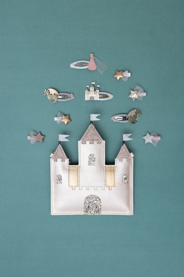 Could this be our most adorable clip set yet?! Transport them to an enchanted land of make believe with these beautifully crafted castle and star clips. These would make the most magical gift for any little princesses in your life!