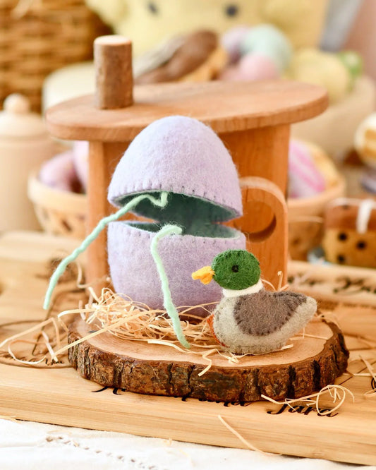 Dive into Easter excitement with our delightful Felt Surprise Egg featuring an adorable duckling inside! The real magic happens when untie the ribbon of the egg to reveal the adorable surprise hidden insid. This adorable duck is able to stand by itself and make such a great addition to small world play.