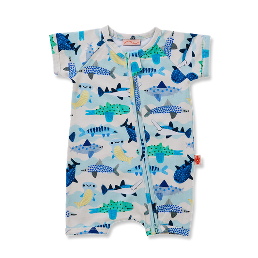 Summer rompers on sale! Perfect for those warmer climate babes, can be layered.  &nbsp;Embrace cotton comfort with our short sleeve baby zip suit.  Our short sleeve baby romper features a relaxed fit and two-way zip for easy nappy changes. Thoughtfully packaged in our branded gift satchels.