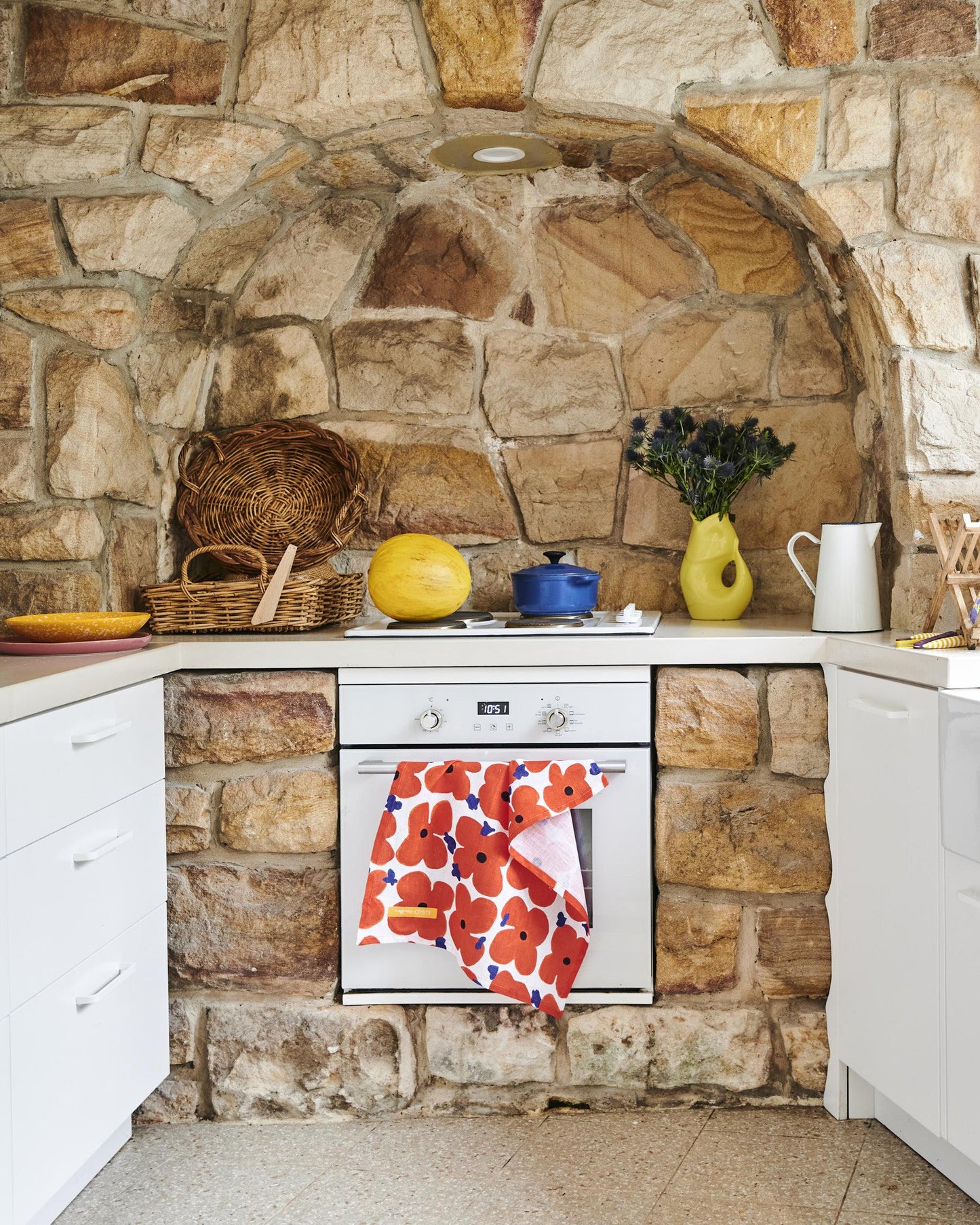 Kip&Co x Ken Done Pop Floral Linen Tea Towel