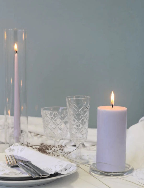 Clear Medium Modern Glass Pillar Plate