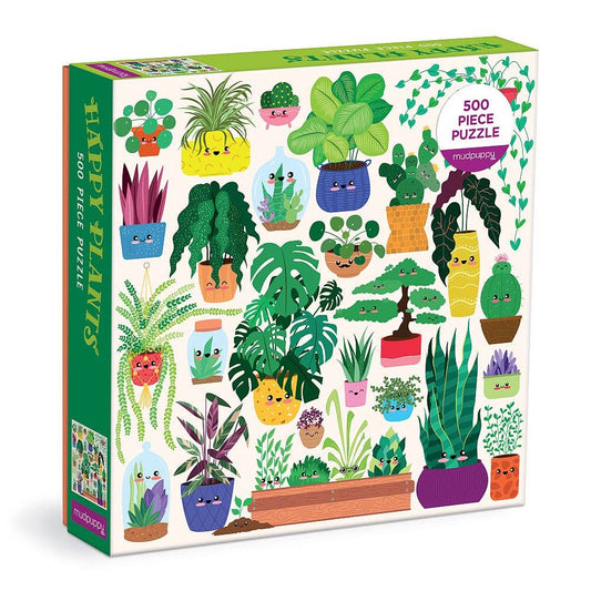 Brighten your day with the Mudpuppy 500 Pc Puzzle – Happy Plants.

This delightful puzzle features bold and vibrant illustrations of various plants, succulents, and flowers, making it a cheerful and engaging activity for all ages. Packaged in a matte-finish sturdy box, it’s perfect for gifting, reuse, and storage.