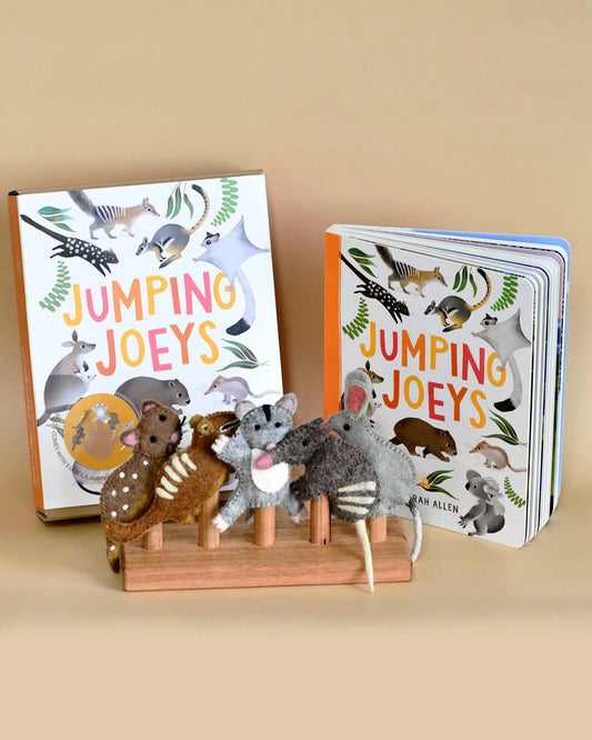Journey through the night with some of Australia's most fascinating furry friends in this book by Sarah Allen. Meet waddling wombats, bounding bilbies, peculiar possums and daring devils. The Jumping Joeys book is a delightful introduction to Australia's cute and quirky marsupials.