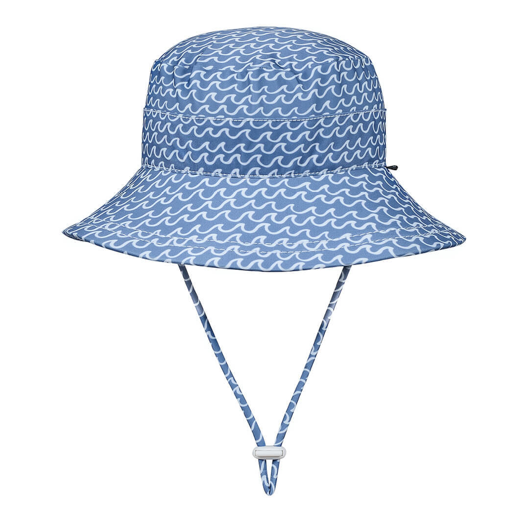Our swim hats are made of high quality chlorine resistant stretch nylon knit ?? perfect for the pool! Swim hats are best for use in a wet environment - at the beach, lake, swimming pool or splashing about under the hose! If you are looking for a hat for everyday use - we always encourage using our Cotton hats instead (all our hats excluding our range of Swim Hats). A cotton rich hat will be much cooler for everyday use.