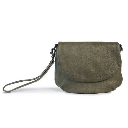 Introducing Zoe - Olive   A small cross body bag or clutch with beautiful pleat details. Features include:  - pleat details  - zip closure on main compartment + magnetic closure on flap  - wrist strap  - signature Dusky Robin internal details  - removable + adjustable cross body strap  19 x 16 x 5 cm 