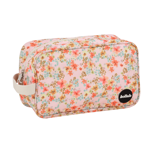 A roomy bag to fit all your necessities for when you’re on the go, at home or away! Keep your make-up organised, toiletries orderly or even your charging banks and cords in check, this bag can do it all. 

Partly made from recycled plastic bottles. 
 
Lined with Internal side pockets for storage. 
 
Lightweight so it’s easy to fill & transport. 
 
28cm x 11cm x 18cm. 