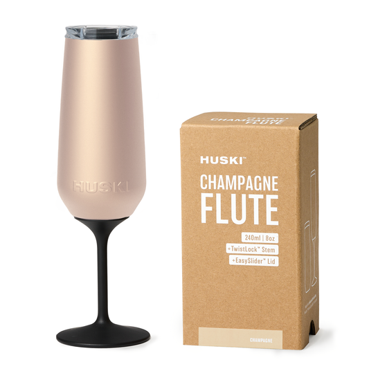 Insulated Champagne flute in champagne colour This is no ordinary champagne flute. Keep your bubbly sparkling and perfectly chilled for longer with a Huski Champagne Flute. Ideal for picnics, parties or any sparkling occasion. Keep drinks at the perfect temperature for hours without sacrificing style or convenience. Elevate your drinking experience with the detachable TwistLock™ Stem.
