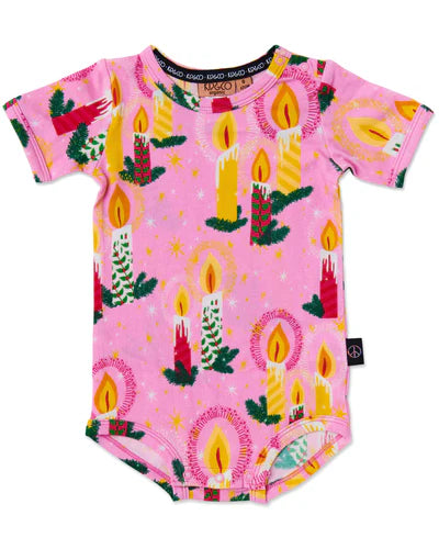 Organic cotton jersey. 

Short sleeve romper with press stud closure. 

I'm pure, clean, fun for your bub! Made from the softest organic cotton, I'm truly the best mother nature has to offer; and that means you can rest assured that I'm made from organic fibres, and free of nasty chemicals, other irritants and pollutants. Together, let's take baby steps toward a healthier happier planet Earth.