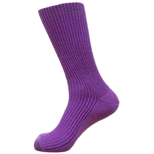 Narrawa Ribbed Local Merino Socks - Purple