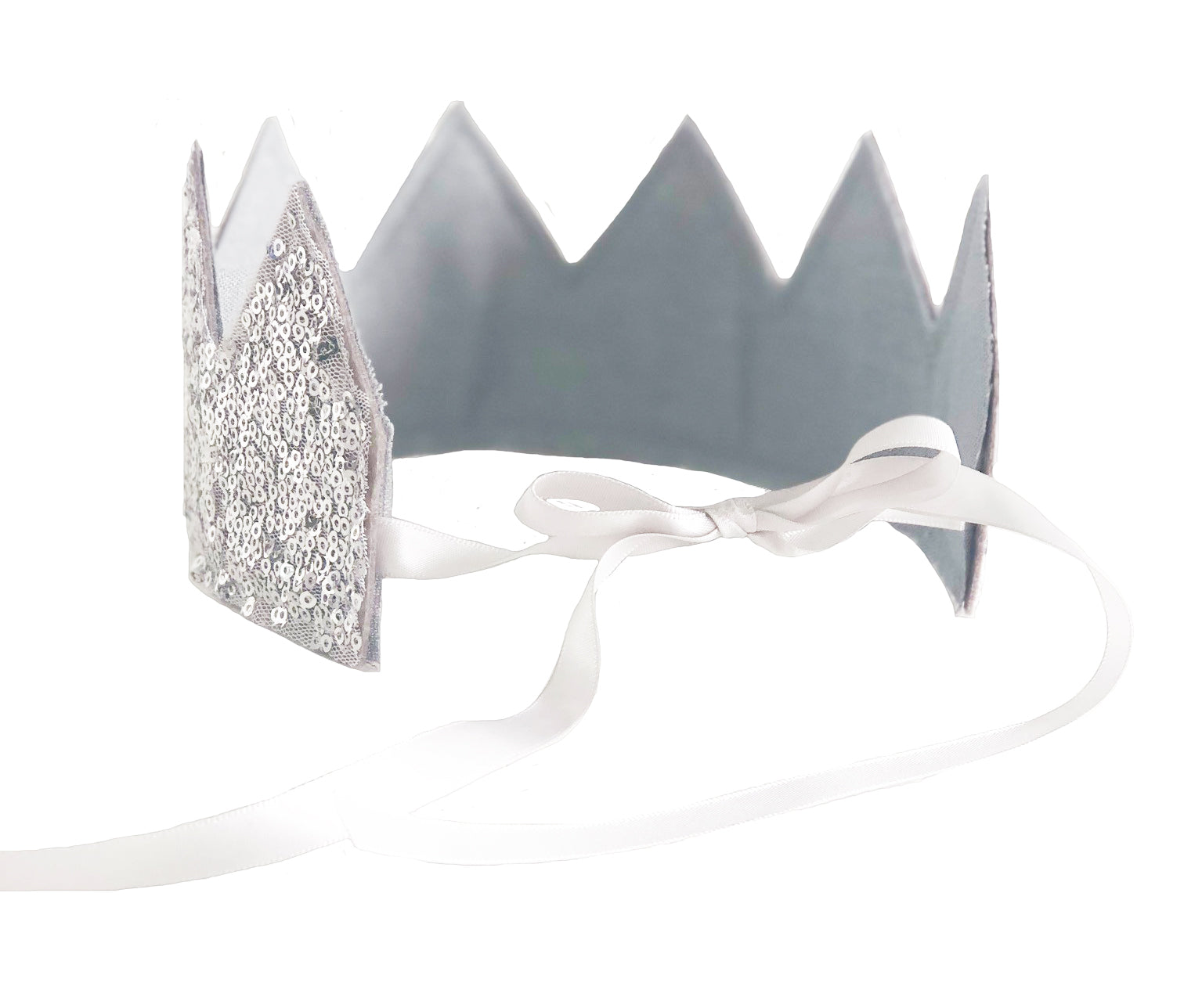 A little sparkle goes a long way with this gorgeous sequin crown. Ribbon closure for adjustable wear.  Suitable 18 months - 4 yrs approx.