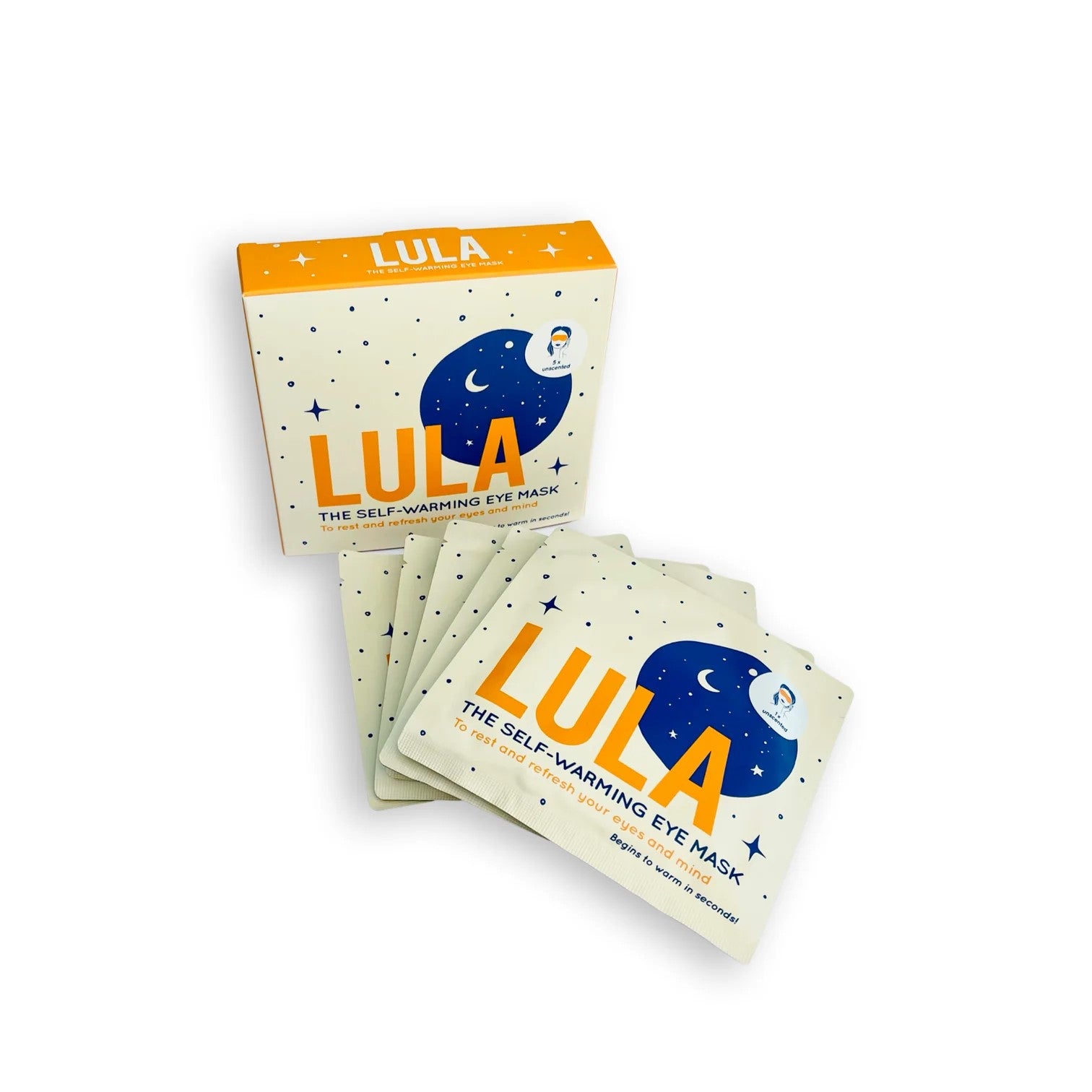 Unscented Like a warm hug for your eyes and mind. Rest your eyes with Australia's first self-warming eye mask. When you open a Lula Eye Mask the magical self-warming process begins!