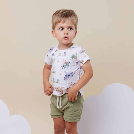 These T-Shirts are practical whilst being very stylish and coordinate well with pants and shorts. They are easy to wear and comfy for bub.  Dragon is part of Snuggle Hunny's Limited Edition Magic Collection. Once it's gone it's gone so get in quick