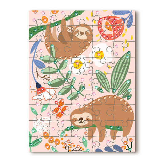 45 Piece Kids Puzzle with Gems - Sloth