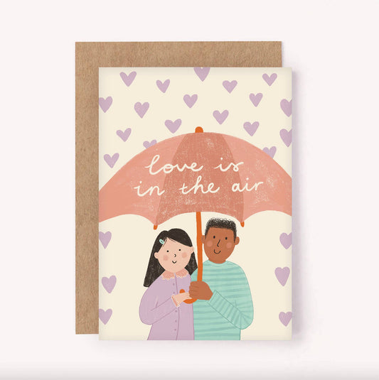 Love Is In The Air Card -  Engagement Valentine's Day Cute