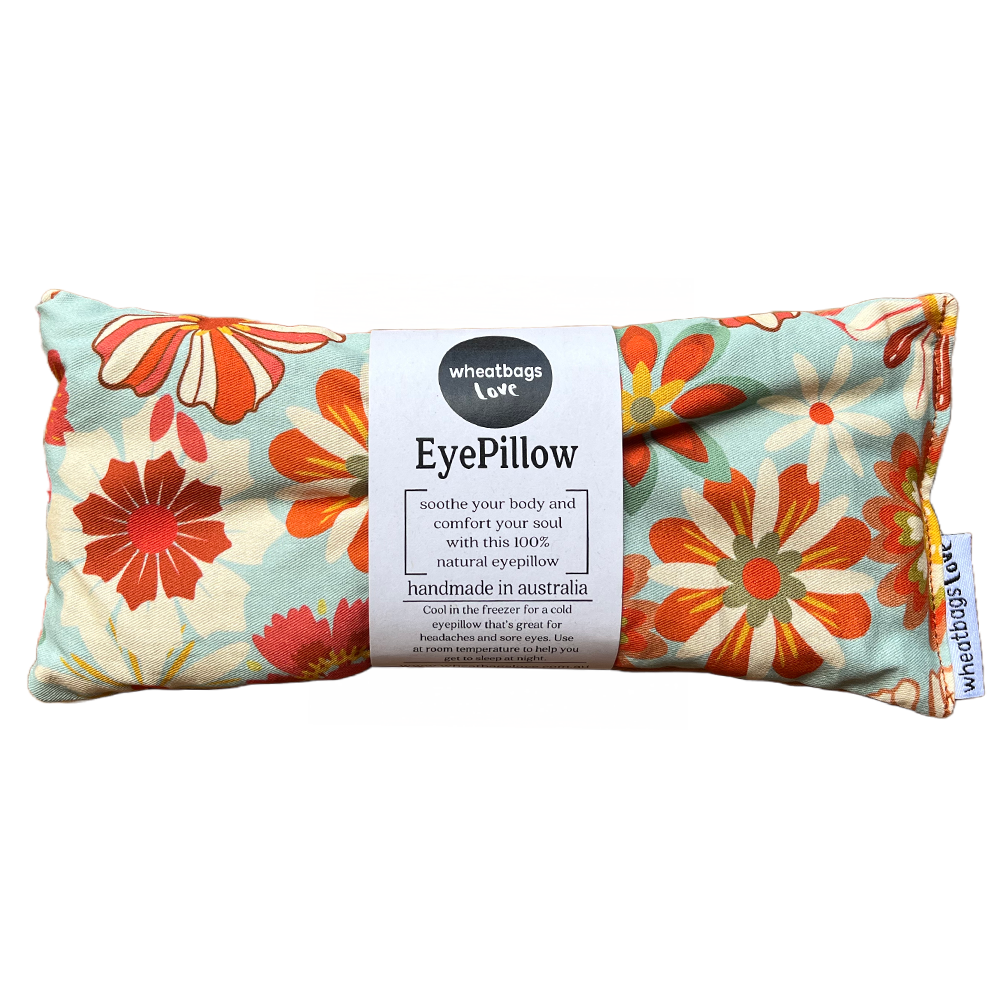 Eye Pillow - Groovy Flowers Khaki - Lavender scented