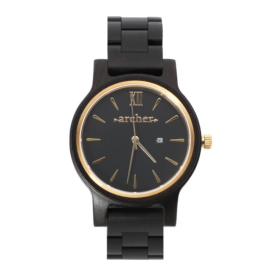 Carefully handcrafted with strong sapphire coated glass, smooth Ebony wood and a reliable Miyota movement. The Midnight is a unique timepiece that pairs well with every outfit. 