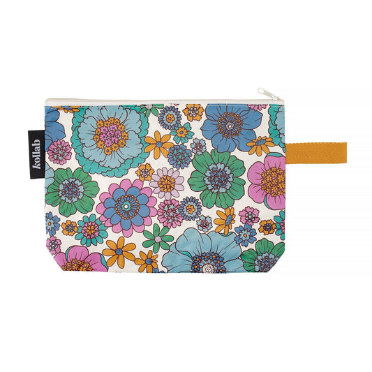 <p>The perfect carryall clutch in the prints you love.</p> <p>Use as a purse for your sunnies, key's and phone, a makeup bag, pencil case... or for any storage you need!</p> <p>* Easy zip closure.</p> <p>* Can fit a tablet.</p> <p>* Features reinforced, wrist carry handle.</p> <p>* L 30cm x H 26cm x D 4cm.</p>
