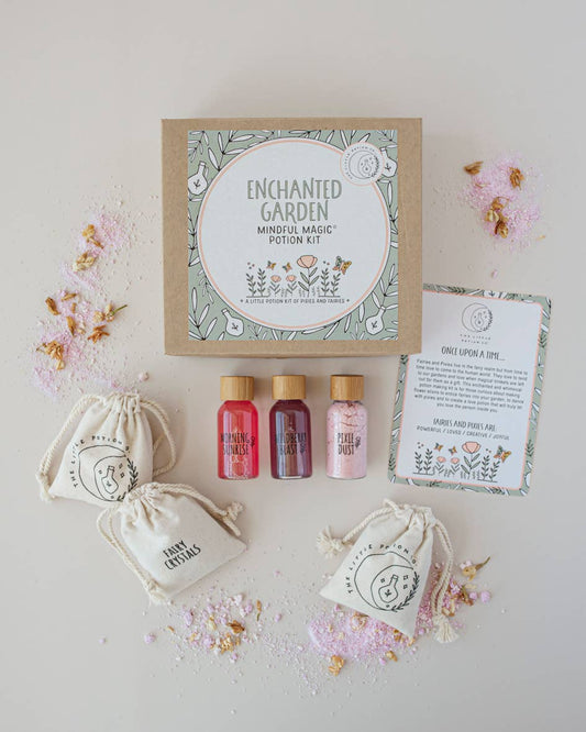 This enchanted and whimsical potion making kit is for those curious about making flower elixirs to entice fairies into your garden, dance with pixies and to create a love potion that will truly let you love the person inside you. 