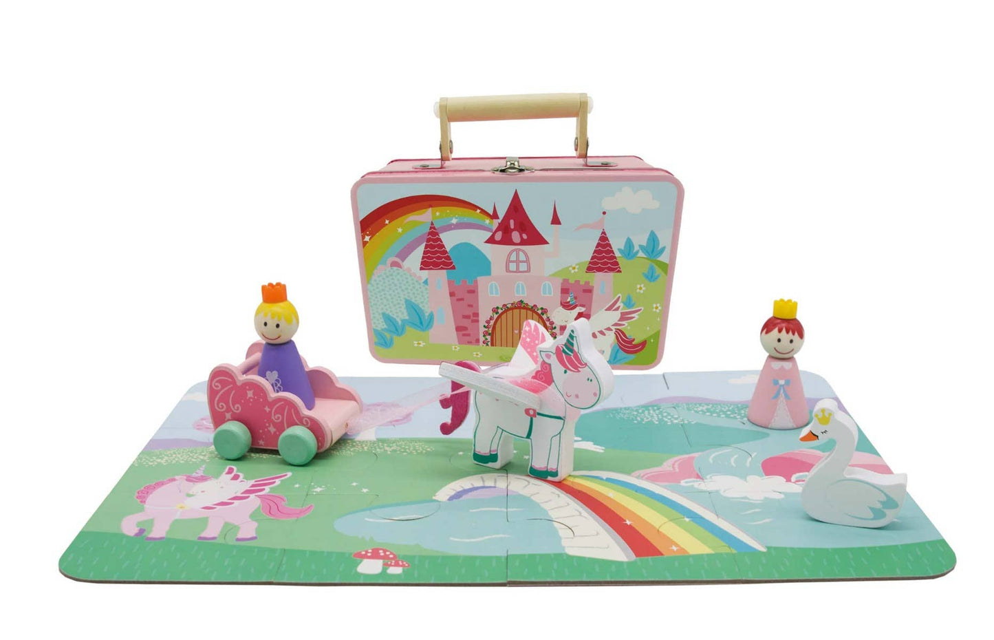 Unicorn Playset With Puzzle In Tin