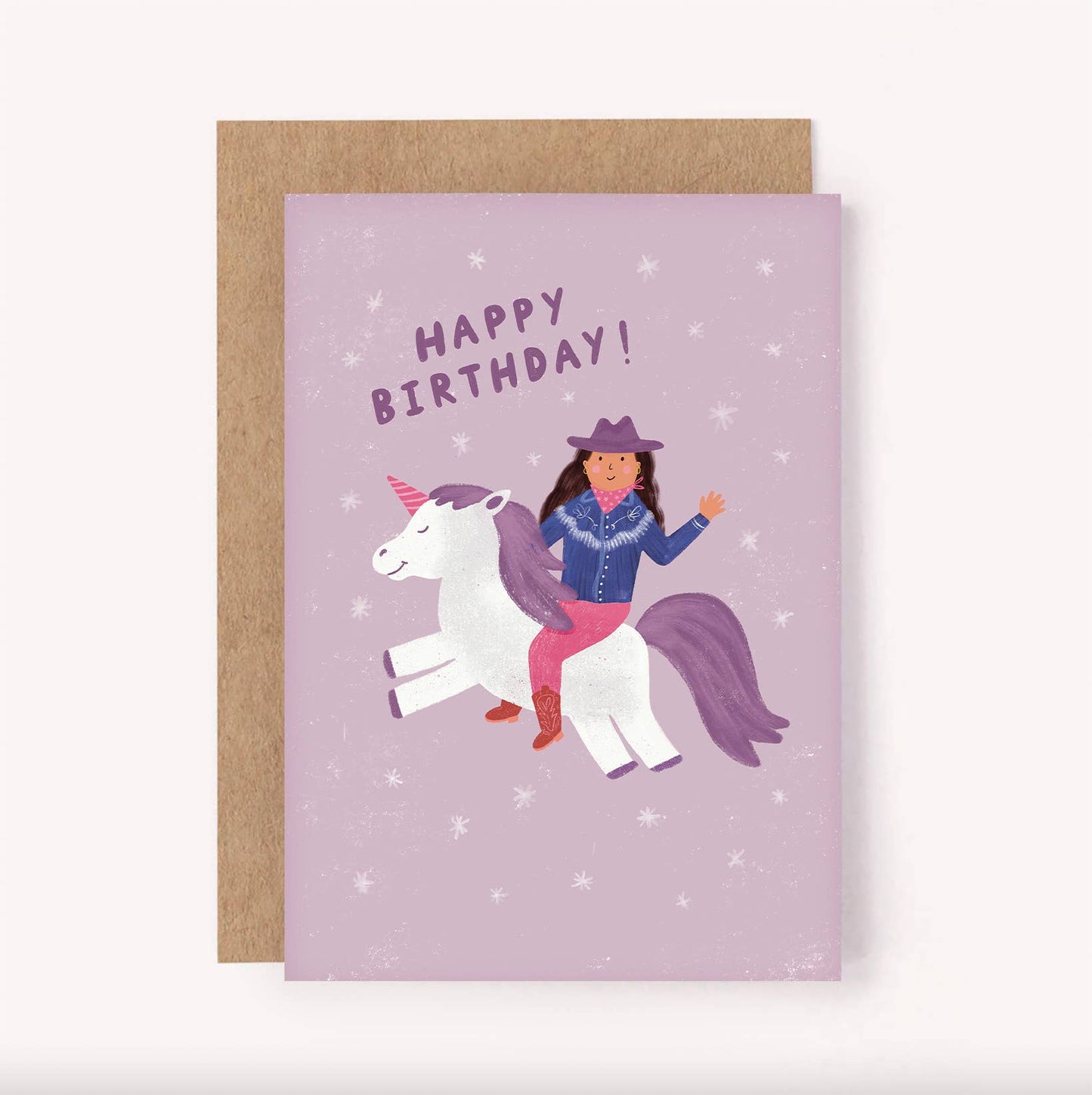 Cowgirl Unicorn Birthday Card - Fun Bday Greeting Card